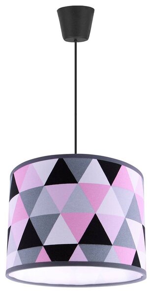 Závesné svietidlo Garo, 1x textilné tienidlo so vzorom (výber z 3 farieb), (výber z 3 farieb konštrukcie), (fi 20cm)