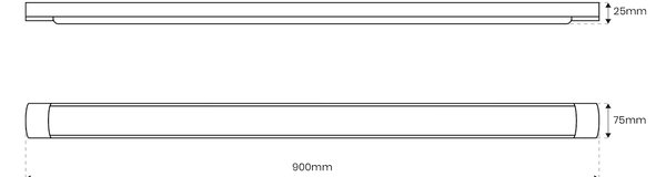 LED svietidlo Batten, 1x LED 27w, 4000k, b, (90 cm)
