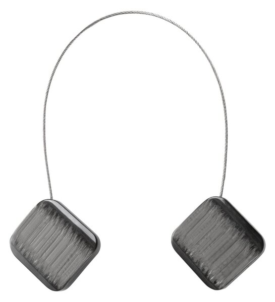SADA 2KS DEKORAČNÁ SPONA NA ZÁVES CLARY S MAGNETOM 4 X 13 CM SIVÁ