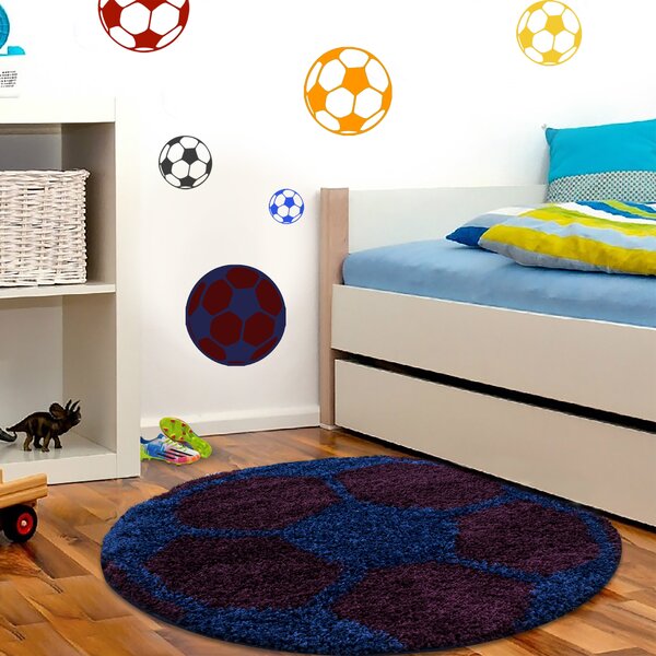 Ayyildiz , Kusový koberec Fun 6001 navy, 100x100 (priemer) kruh, modrá, detská izba