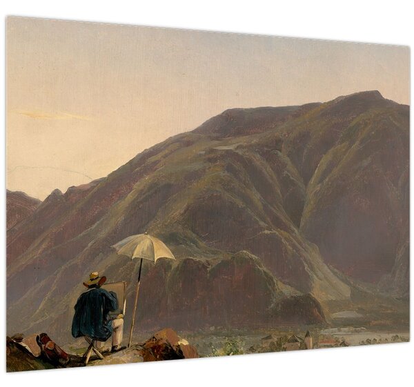 Obraz - Jules Coignet, View of Bozen with a Painter, reprodukcia (70x50 cm)