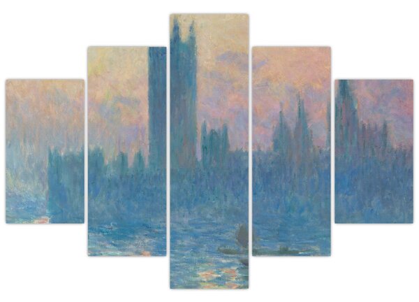 Obraz - Claude Monet, The Houses of Parliament, Sunset, reprodukcia (150x105 cm)