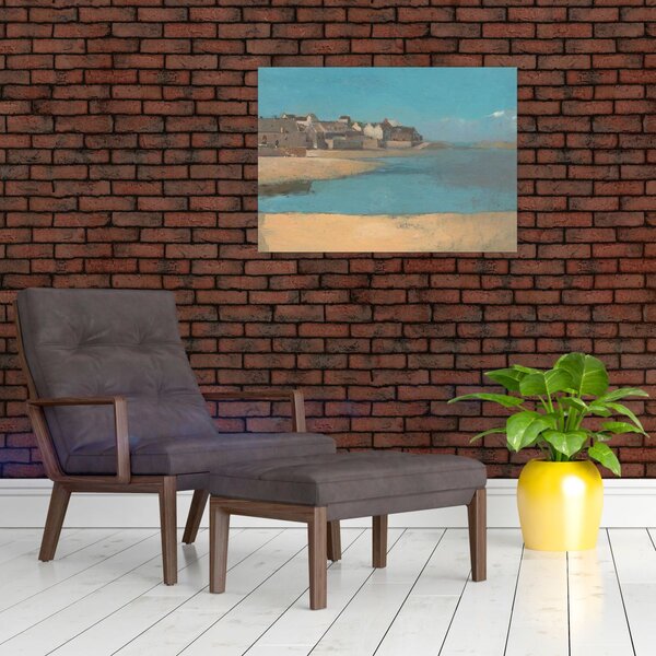 Obraz - Odilon Redon, Village by the Sea in Brittany, reprodukcia (70x50 cm)