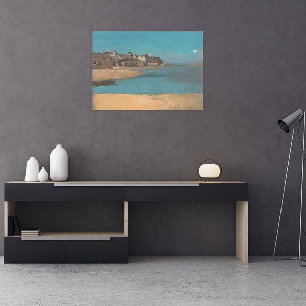 Obraz - Odilon Redon, Village by the Sea in Brittany, reprodukcia (70x50 cm)