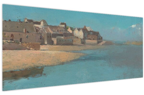 Obraz - Odilon Redon, Village by the Sea in Brittany, reprodukcia (120x50 cm)