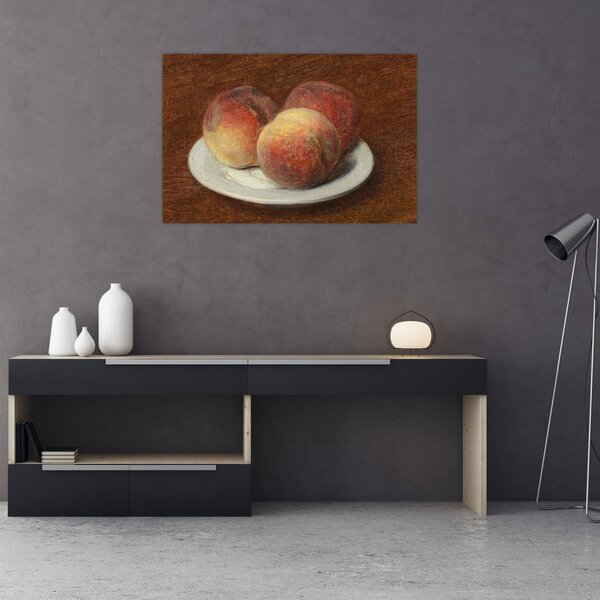 Obraz - Henri Fantin-Latour, Three Peaches on a Plate, reprodukcia (90x60 cm)