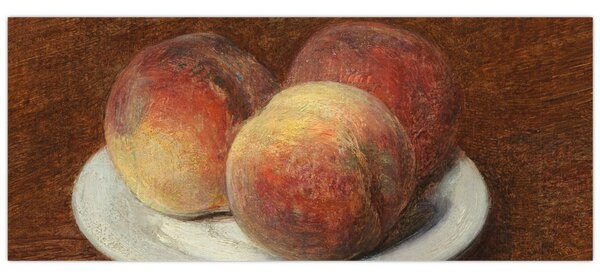 Obraz - Henri Fantin-Latour, Three Peaches on a Plate, reprodukcia (120x50 cm)