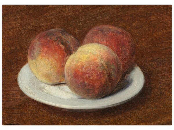 Obraz - Henri Fantin-Latour, Three Peaches on a Plate, reprodukcia (70x50 cm)
