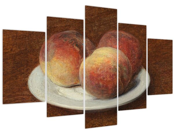 Obraz - Henri Fantin-Latour, Three Peaches on a Plate, reprodukcia (150x105 cm)