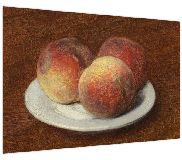 Obraz - Henri Fantin-Latour, Three Peaches on a Plate, reprodukcia (90x60 cm)