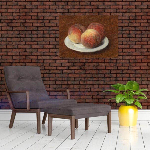 Obraz - Henri Fantin-Latour, Three Peaches on a Plate, reprodukcia (70x50 cm)