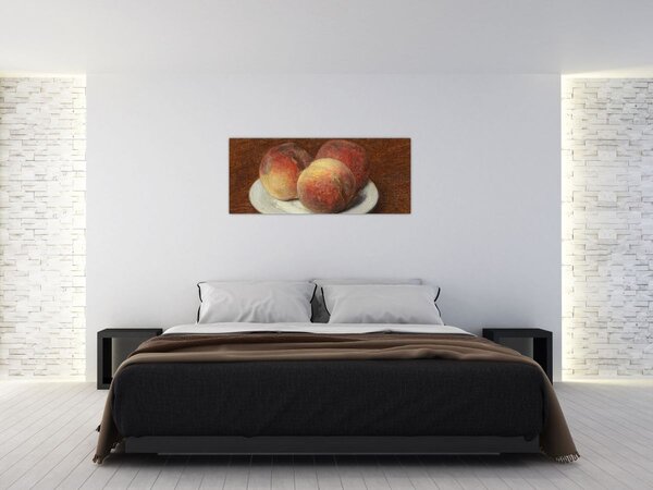 Obraz - Henri Fantin-Latour, Three Peaches on a Plate, reprodukcia (120x50 cm)