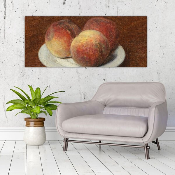 Obraz - Henri Fantin-Latour, Three Peaches on a Plate, reprodukcia (120x50 cm)