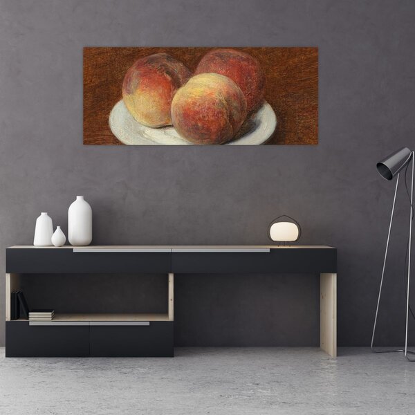 Obraz - Henri Fantin-Latour, Three Peaches on a Plate, reprodukcia (120x50 cm)