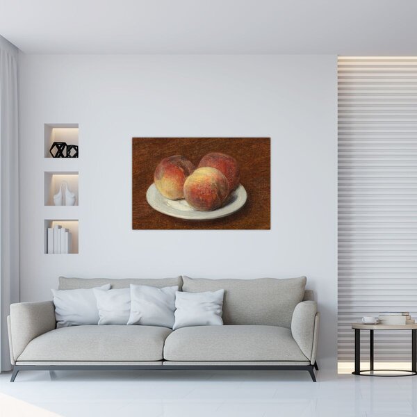 Obraz - Henri Fantin-Latour, Three Peaches on a Plate, reprodukcia (90x60 cm)