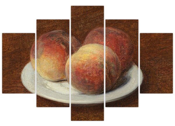 Obraz - Henri Fantin-Latour, Three Peaches on a Plate, reprodukcia (150x105 cm)
