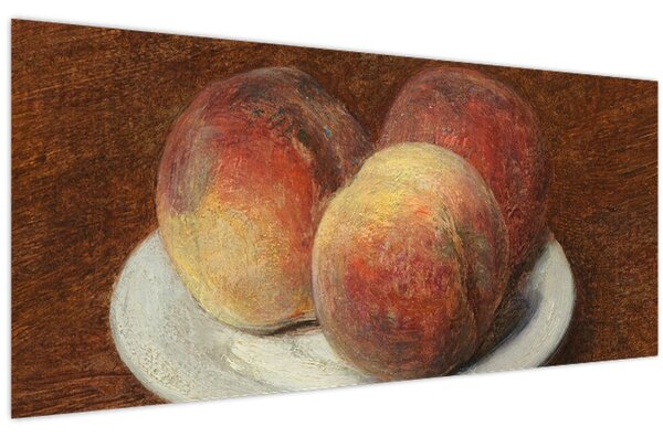 Obraz - Henri Fantin-Latour, Three Peaches on a Plate, reprodukcia (120x50 cm)