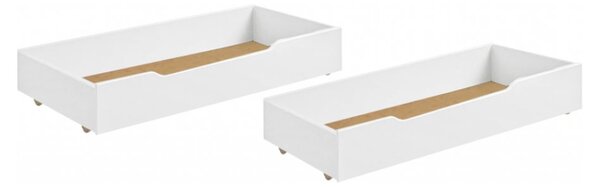 KONDELA Úložný priestor pod posteľ 80x160, set 2 ks, biela, MIX