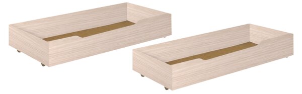 KONDELA Úložný priestor pod posteľ 80/90x180, set 2 ks, dub bielený, MIX