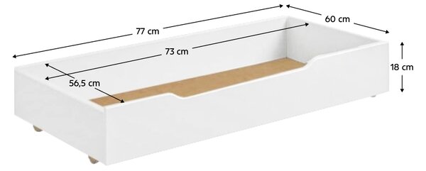 KONDELA Úložný priestor pod posteľ 80x160, set 2 ks, biela, MIX
