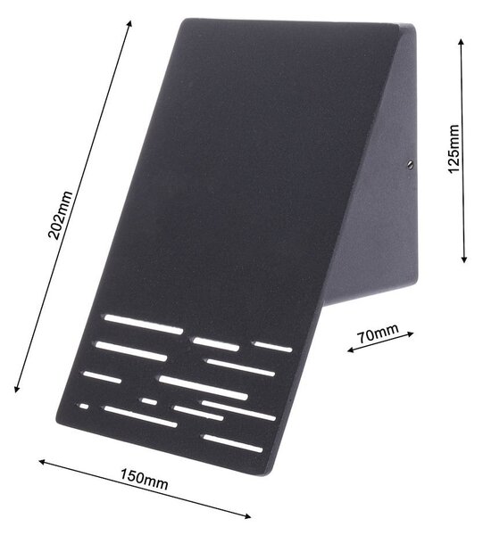 Exteriérové nástenné LED svietidlo Line, 1x LED 10w, tmavosivá
