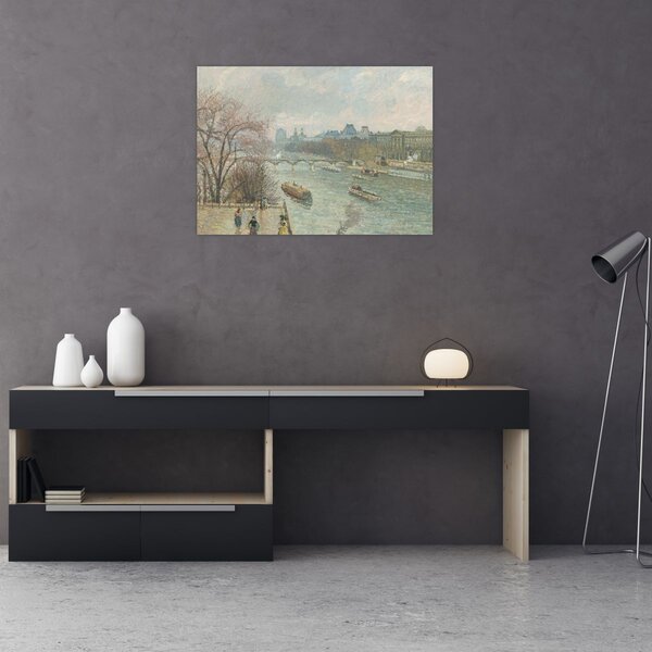 Obraz - Camille Pissarro, The Louvre, Afternoon, Rainy Weather, reprodukcia (70x50 cm)