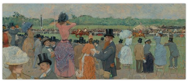 Obraz - Jean-Louis Forain, The Races at Longchamp, reprodukcia (120x50 cm)