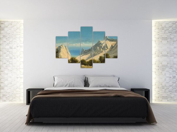 Obraz - Georg Emil Libert, View of Sommerspiret, the Cliffs of Møn, reprodukcia (150x105 cm)