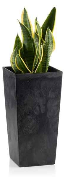 PLASTOVÝ KVETINÁČ PORTO SADA 3KS 67,7X35 CM+46,5X25 CM+57X30 CM IMITÁCIA BETÓNU ČIERNA