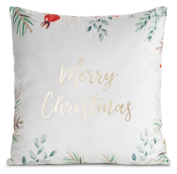 VIANOČNÁ DEKORAČNÁ OBLIEČKA NA VANKÚŠ MERRY1 45X45 CM VZOROVANÁ