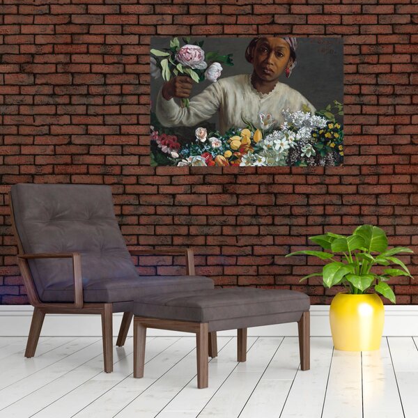 Obraz - Frédéric Bazille, Young Woman with Peonies, reprodukcia (90x60 cm)