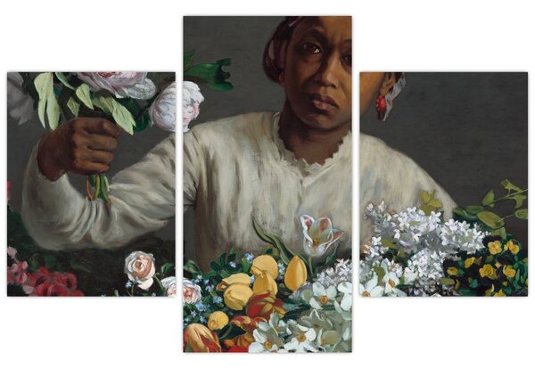 Obraz - Frédéric Bazille, Young Woman with Peonies, reprodukcia (90x60 cm)