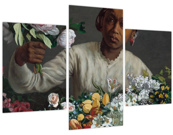 Obraz - Frédéric Bazille, Young Woman with Peonies, reprodukcia (90x60 cm)