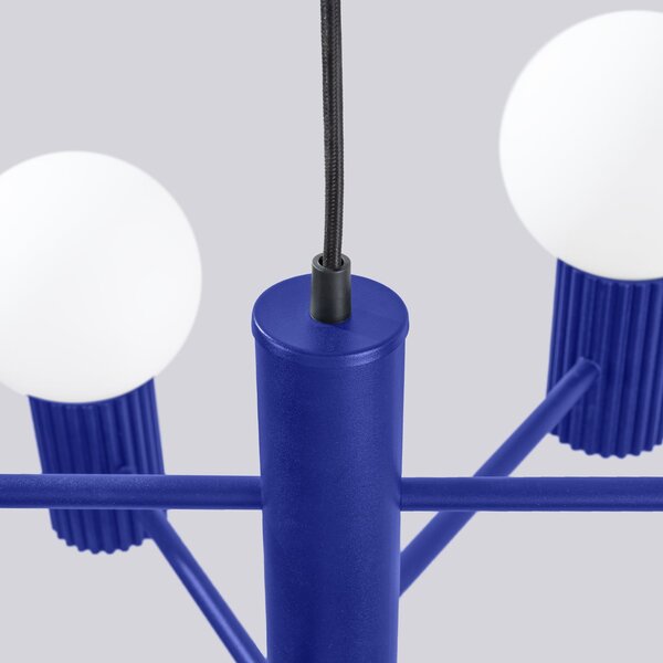 Luster Halo, 6x biele sklenené tienidlo, bl