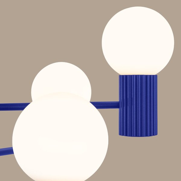 Luster Halo, 6x biele sklenené tienidlo, bl