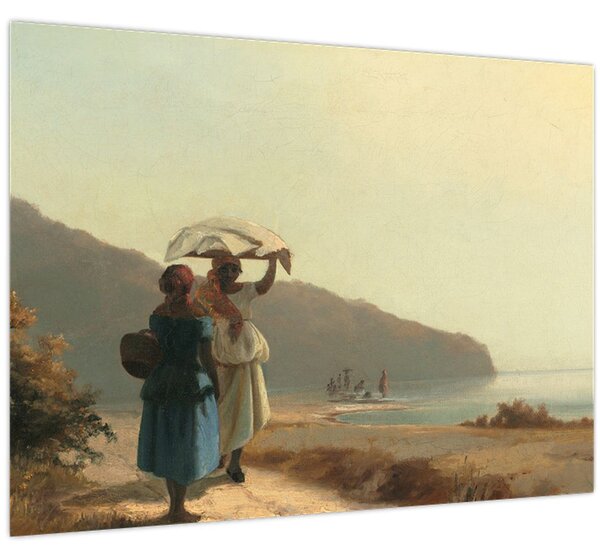 Obraz - Camille Pissarro, Two Women Chatting by the Sea, St. Thomas, reprodukcia (70x50 cm)