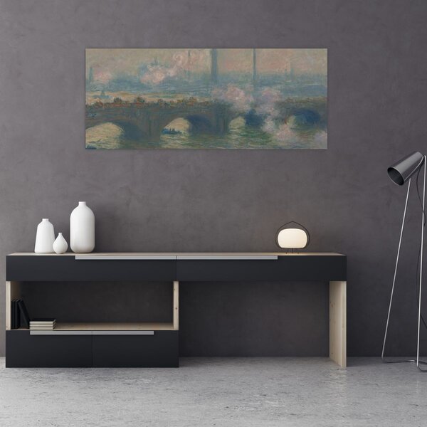 Obraz - Claude Monet, Waterloo Bridge, Gray Day, reprodukcia (120x50 cm)