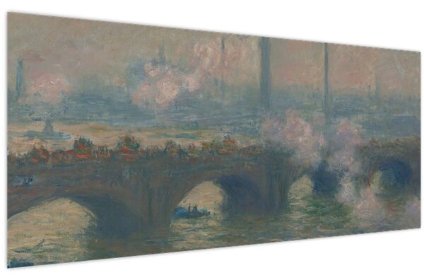 Obraz - Claude Monet, Waterloo Bridge, Gray Day, reprodukcia (120x50 cm)