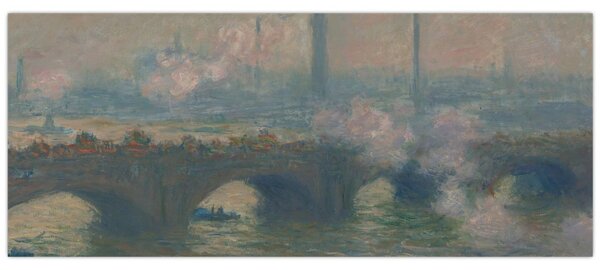 Obraz - Claude Monet, Waterloo Bridge, Gray Day, reprodukcia (120x50 cm)