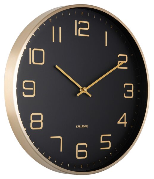 NÁSTENNÉ HODINY čierna, zlatá 40/40/4,2 cm Karlsson - Hodiny, Online Only