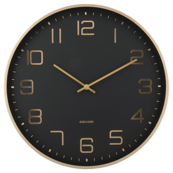 NÁSTENNÉ HODINY čierna, zlatá 40/40/4,2 cm Karlsson - Hodiny, Online Only