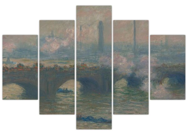 Obraz - Claude Monet, Waterloo Bridge, Gray Day, reprodukcia (150x105 cm)