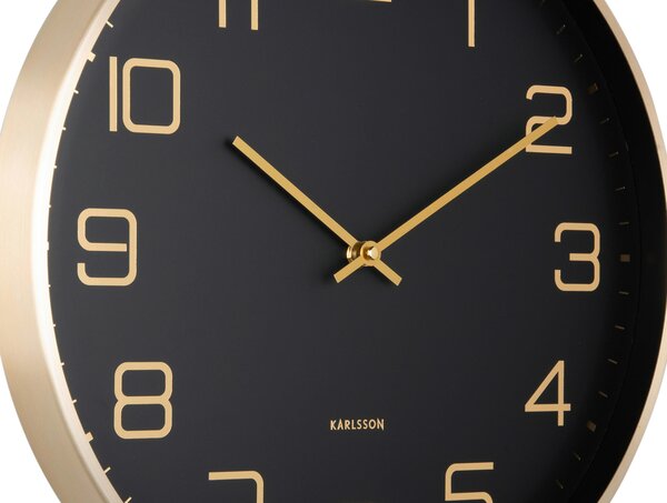 NÁSTENNÉ HODINY čierna, zlatá 40/40/4,2 cm Karlsson - Hodiny, Online Only