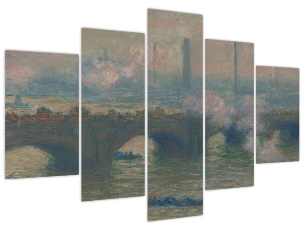 Obraz - Claude Monet, Waterloo Bridge, Gray Day, reprodukcia (150x105 cm)