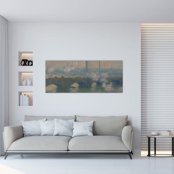 Obraz - Claude Monet, Waterloo Bridge, Gray Day, reprodukcia (120x50 cm)