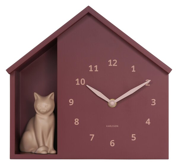 NÁSTENNÉ HODINY bordová 24.9/27 cm Karlsson - Hodiny, Online Only