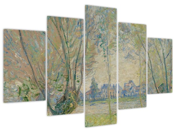 Obraz - Claude Monet, Woman Seated under the Willows, reprodukcia (150x105 cm)