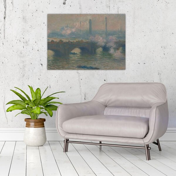 Obraz - Claude Monet, Waterloo Bridge, Gray Day, reprodukcia (70x50 cm)