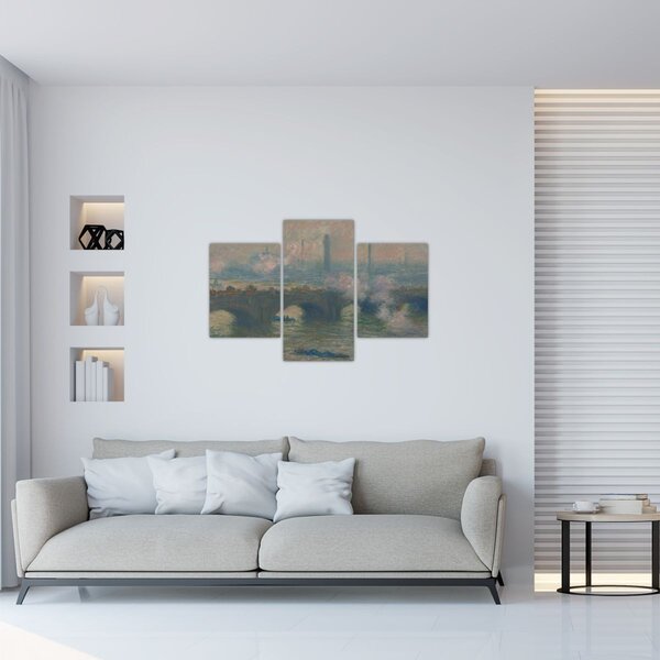 Obraz - Claude Monet, Waterloo Bridge, Gray Day, reprodukcia (90x60 cm)