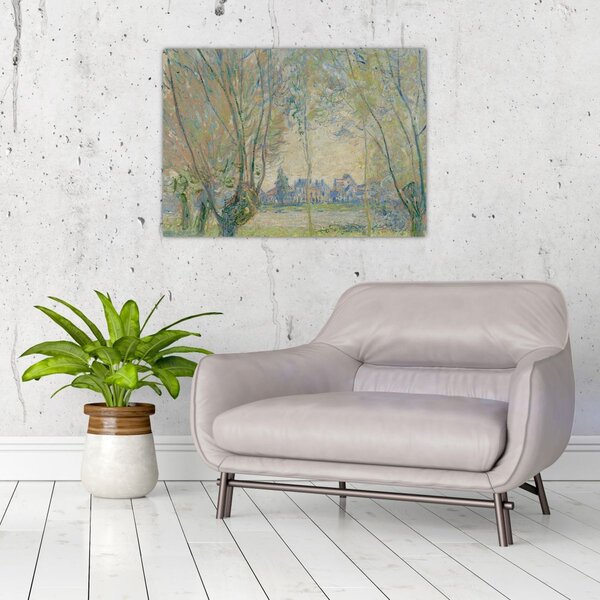 Obraz - Claude Monet, Woman Seated under the Willows, reprodukcia (70x50 cm)